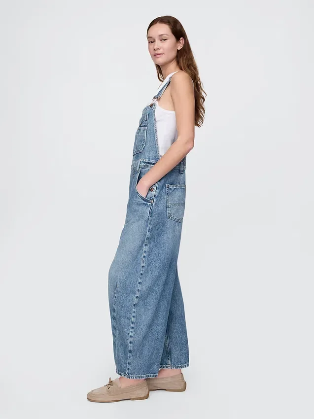 Ultrweiche Denim-Latzhose im Horseshoe-Stil