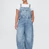 Ultrweiche Denim-Latzhose im Horseshoe-Stil