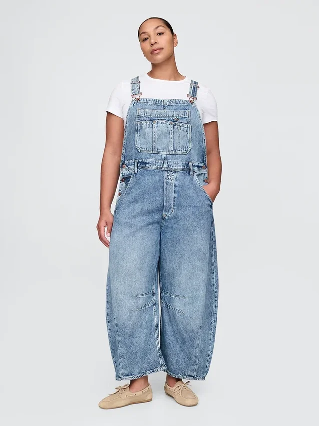 Ultrweiche Denim-Latzhose im Horseshoe-Stil