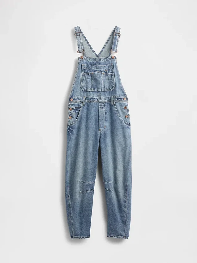 Ultrweiche Denim-Latzhose im Horseshoe-Stil