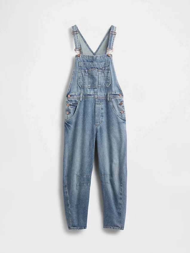 Ultrweiche Denim-Latzhose im Horseshoe-Stil