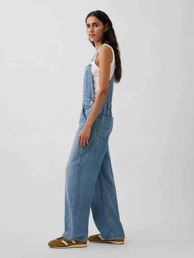 Ultrweiche Denim-Latzhose im Relaxed-Schnitt