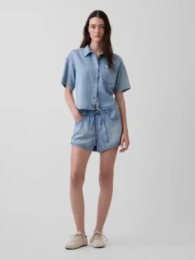 Ultrweiche Denim-Shorts „Easy Dolphin“ mit mittlerer Leibhöhe