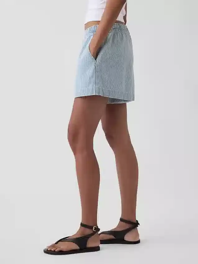 Ultrweiche Denim-Shorts mit Streifenmuster