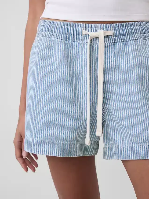 Ultrweiche Denim-Shorts mit Streifenmuster