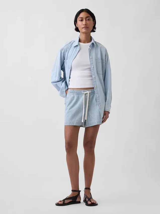 Ultrweiche Denim-Shorts mit Streifenmuster