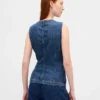 Ultrweiche Denim-Weste in Longline-Passform