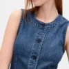 Ultrweiche Denim-Weste in Longline-Passform