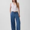Ultrweiche Easy-Barrel-Jeans mit mittlerer Leibhöhe