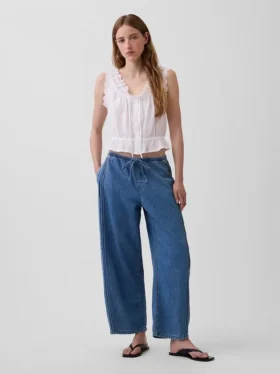 Ultrweiche Easy-Barrel-Jeans mit mittlerer Leibhöhe