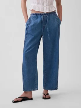 Ultrweiche Easy-Barrel-Jeans mit mittlerer Leibhöhe