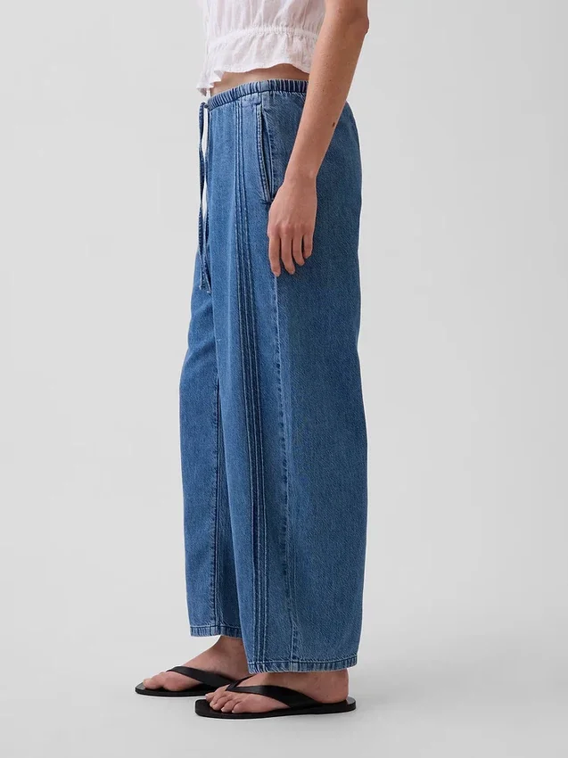 Ultrweiche Easy-Barrel-Jeans mit mittlerer Leibhöhe