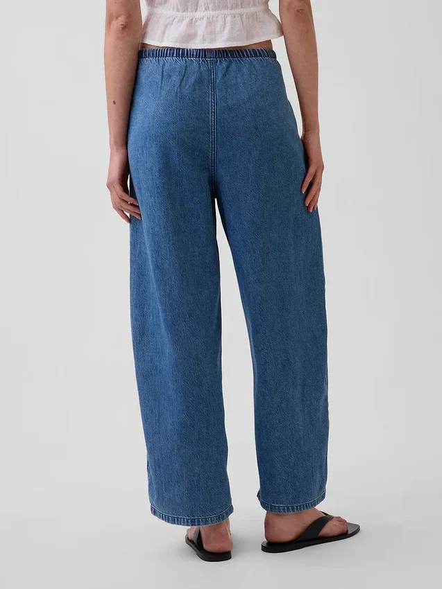 Ultrweiche Easy-Barrel-Jeans mit mittlerer Leibhöhe