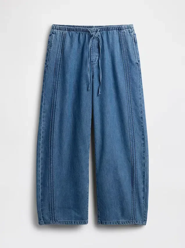 Ultrweiche Easy-Barrel-Jeans mit mittlerer Leibhöhe