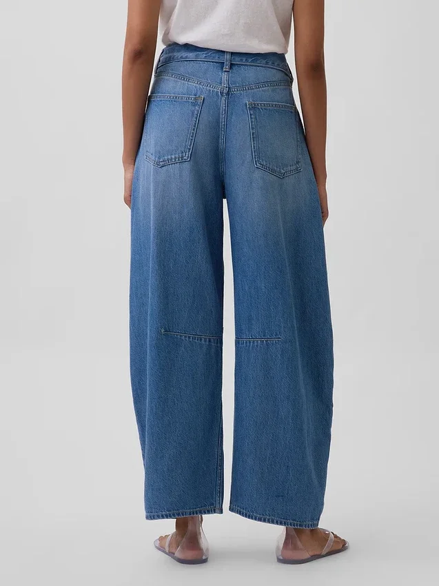 Ultrweiche Horseshoe-Jeans mit hoher Leibhöhe und Gürtel
