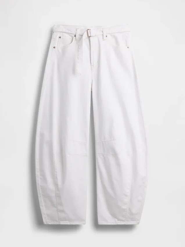 Ultrweiche Horseshoe-Jeans mit hoher Leibhöhe und Gürtel