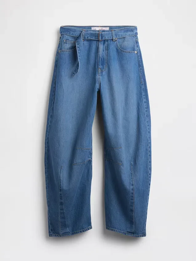 Ultrweiche Horseshoe-Jeans mit hoher Leibhöhe und Gürtel