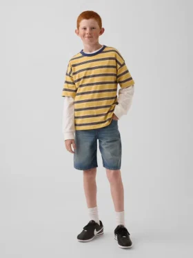 Ultrweiche, locker sitzende „90er“-Jeans-Shorts für Kinder