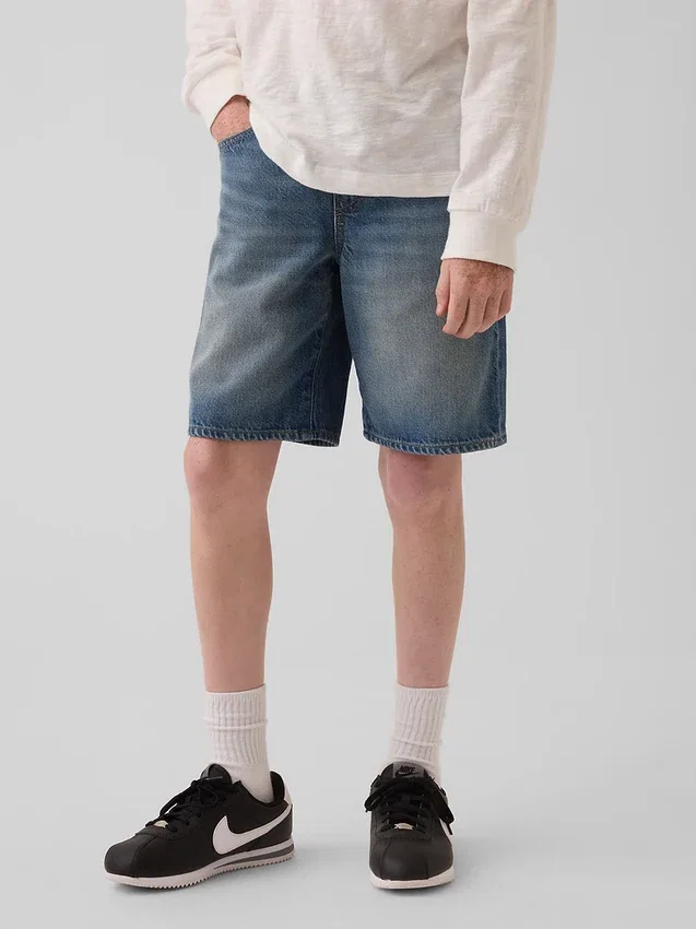 Ultrweiche, locker sitzende „90er“-Jeans-Shorts für Kinder