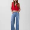 Ultrweiche, locker sitzende Jeans im 90er-Jahre-Stil mit niedriger Leibhöhe