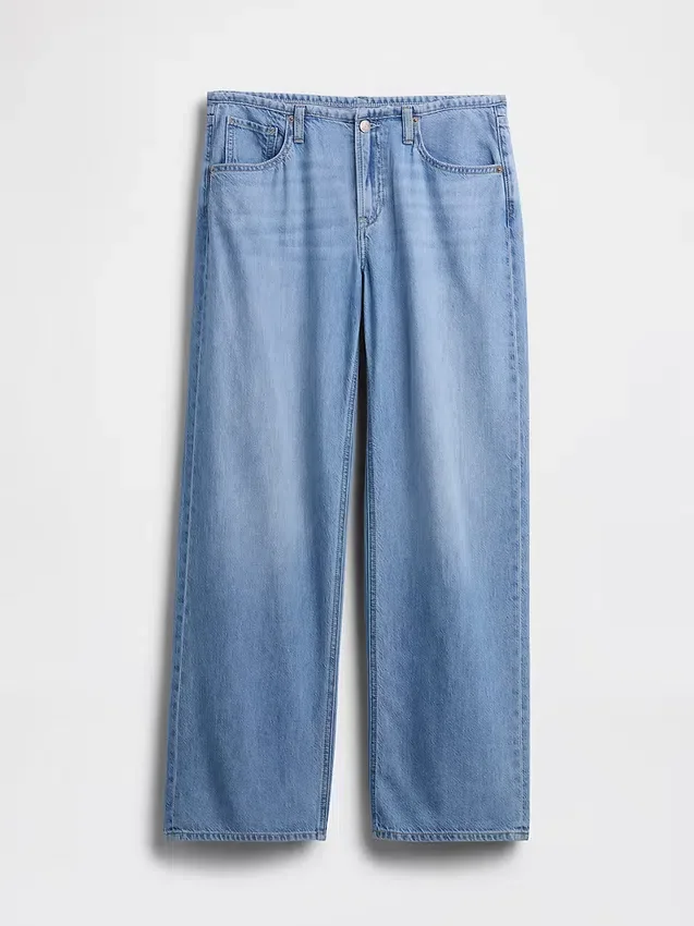 Ultrweiche, locker sitzende Jeans im 90er-Jahre-Stil mit niedriger Leibhöhe