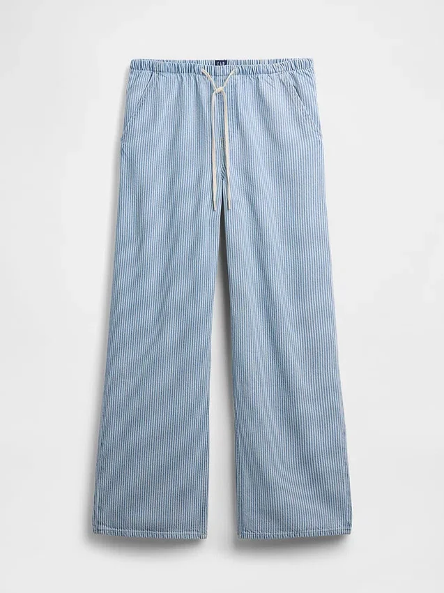 Ultrweiche, locker sitzende Streifen-Jeans im 90er-Jahre-Stil mit niedriger Leibhöhe