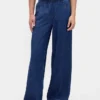 Ultrweiche, plissierte Baggy-Jeans mit mittlerer Leibhöhe