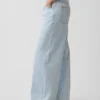 Ultrweiche, plissierte Baggy-Jeans mit mittlerer Leibhöhe