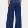 Ultrweiche, plissierte Baggy-Jeans mit mittlerer Leibhöhe