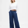 Ultrweiche, plissierte Baggy-Jeans mit mittlerer Leibhöhe