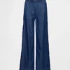 Ultrweiche, plissierte Baggy-Jeans mit mittlerer Leibhöhe