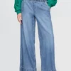 Ultrweiche, plissierte Easy-Baggy-Jeans mit mittlerer Leibhöhe