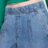 Ultrweiche, plissierte Easy-Baggy-Jeans mit mittlerer Leibhöhe