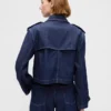Ultrweiche, verkürzte Trenchjacke aus Denim