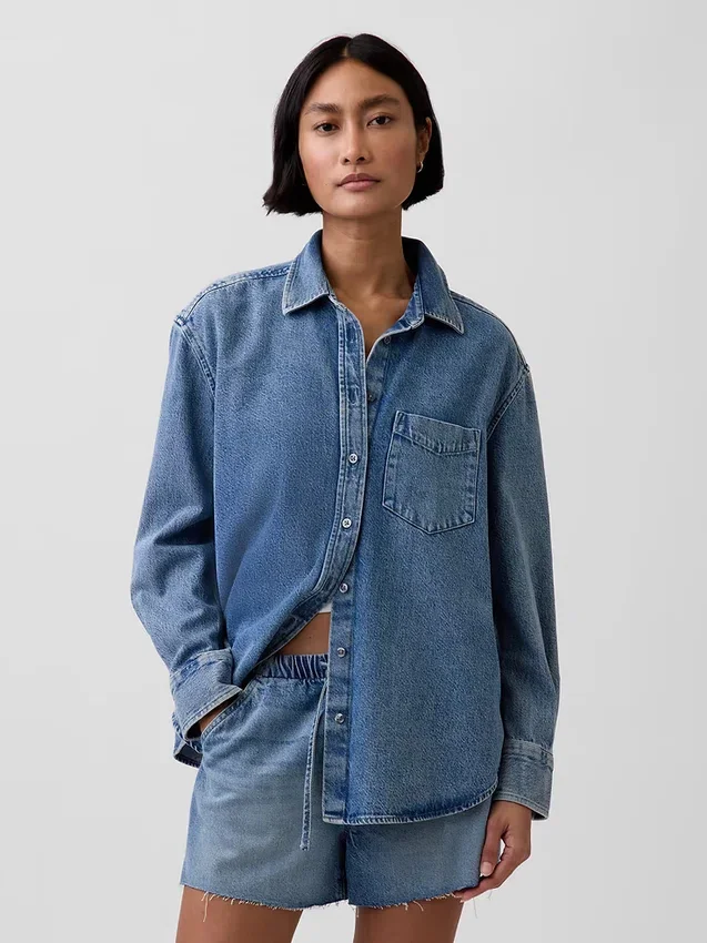 Ultrweiches Oversize-Jeanshemd