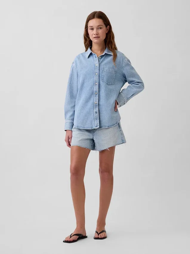 Ultrweiches Oversize-Jeanshemd