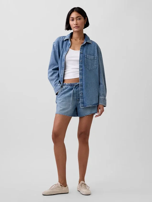 Ultrweiches Oversize-Jeanshemd