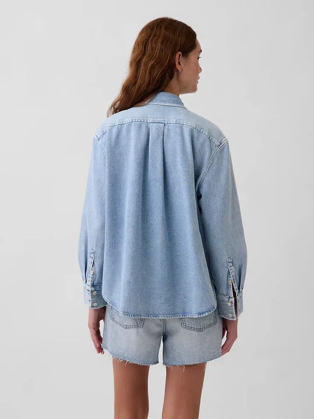 Ultrweiches Oversize-Jeanshemd