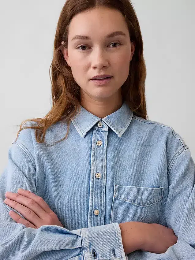 Ultrweiches Oversize-Jeanshemd