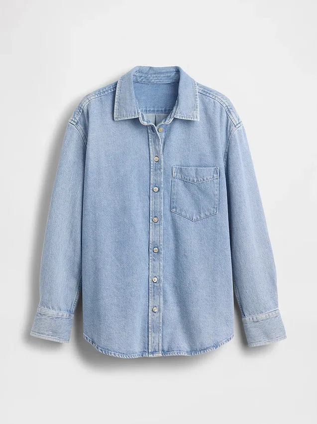 Ultrweiches Oversize-Jeanshemd
