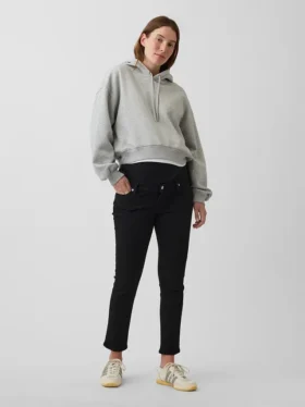 Umstandsjeans mit durchgehendem Einsatz in schmaler Passform