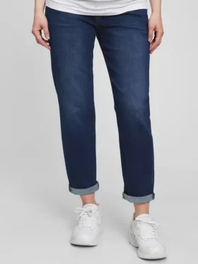 Umstandsjeans mit durchgehendem Einsatz in schmaler Passform