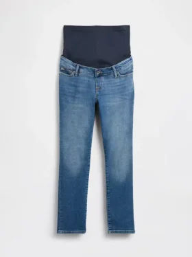 Umstandsjeans mit durchgehendem Einsatz in schmaler Passform