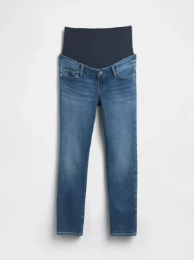 Umstandsjeans mit durchgehendem Einsatz in schmaler Passform