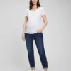 Umstandsjeans mit durchgehendem Einsatz in schmaler Passform