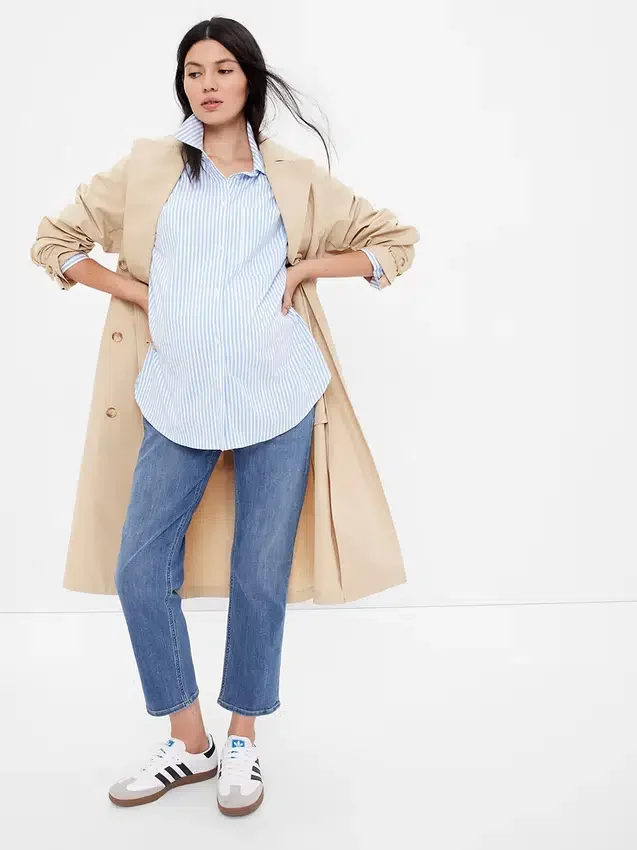 Umstandsjeans mit Seiteneinsatz im Cheeky-Straight-Schnitt