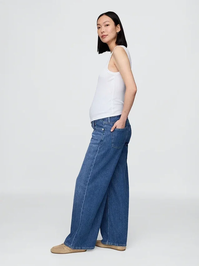 Umstandsjeans „Ultrasoft“ mit durchgehendem Einsatz, lockere Passform