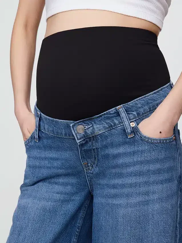 Umstandsjeans „Ultrasoft“ mit durchgehendem Einsatz, lockere Passform