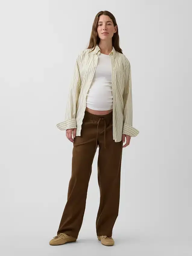 Umstandsmode-Hose aus Twill mit Unterbauch-Design