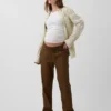 Umstandsmode-Hose aus Twill mit Unterbauch-Design